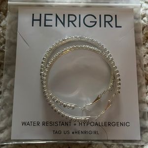 NEW Henri Girl Rhinestone Hoops